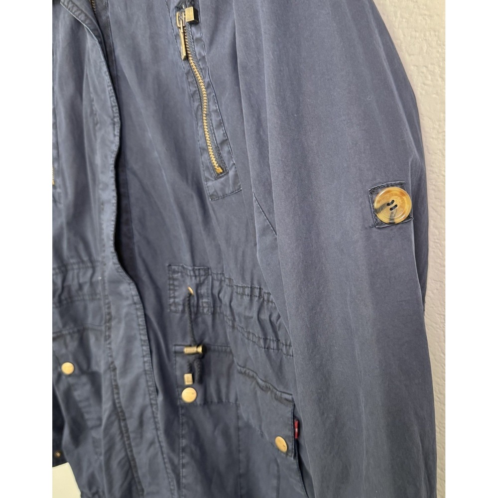Levis Utility Jacket Woman Large Navy Hooded Zip Button Hiking Removable Hood - Picture 6 of 16